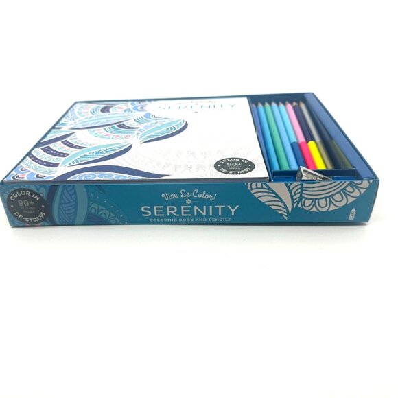 Vive Le Color! Serenity Adult Coloring Book & Pencils, Color Therapy Kit - Picture 3 of 14